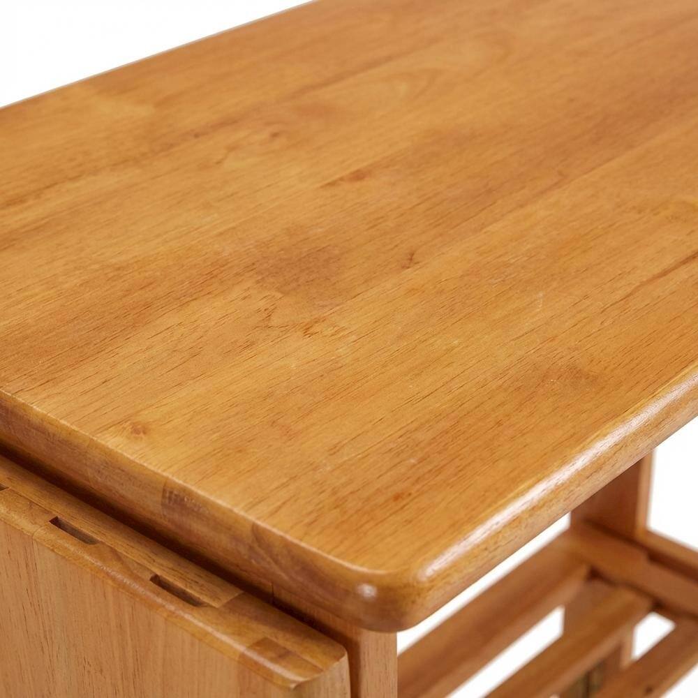 Alt View 2. FurniFact - Foldable Kitchen Cart - Light Oak.