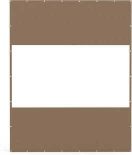 Mondawe - 10'H x 8'W Heavy Duty Outdoor Clear Panel Waterproof PVC Polyester Curtain - Brown