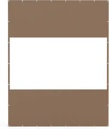 Front. Mondawe - 10'H x 8'W Heavy Duty Outdoor Clear Panel Waterproof PVC Polyester Curtain - Brown.