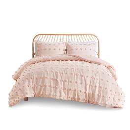 Gracie Mills - Eloise Clip Jacquard Duvet Cover Set - Pink