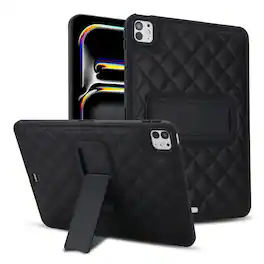 Dteck - Case for iPad Pro 13 Inch 2025 M5/ 2024 M4, Slim Elegant PU Leather Protective Cover with Kickstand - Black