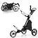 Front. Costway - Costway Folding 3 Wheels Golf Push Cart W/Bag Scoreboard Adjustable Handle - Grey.