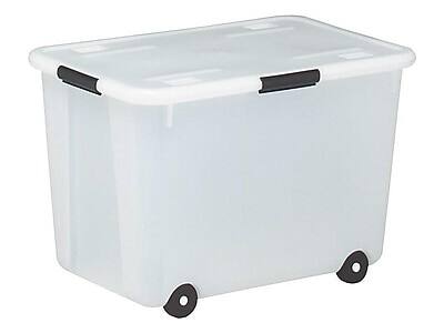 Front. Advantus - Advantus 60 Quart Storage Box, Clear (34009) - Clear.