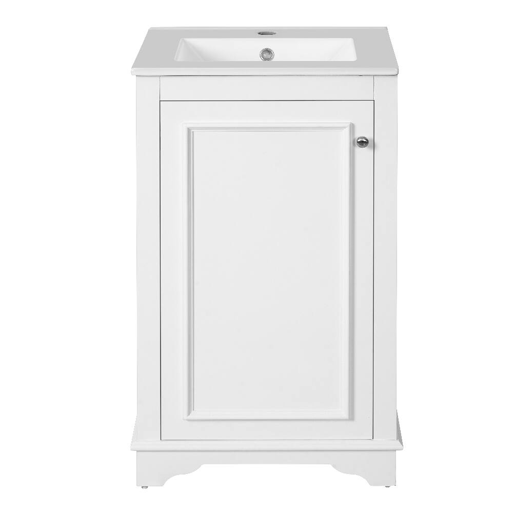 Alt View 8. Loheer - Loheer 20 inch bathroom vanity with sink, freestanding single vanity set, white modern bathroom vanity - White.