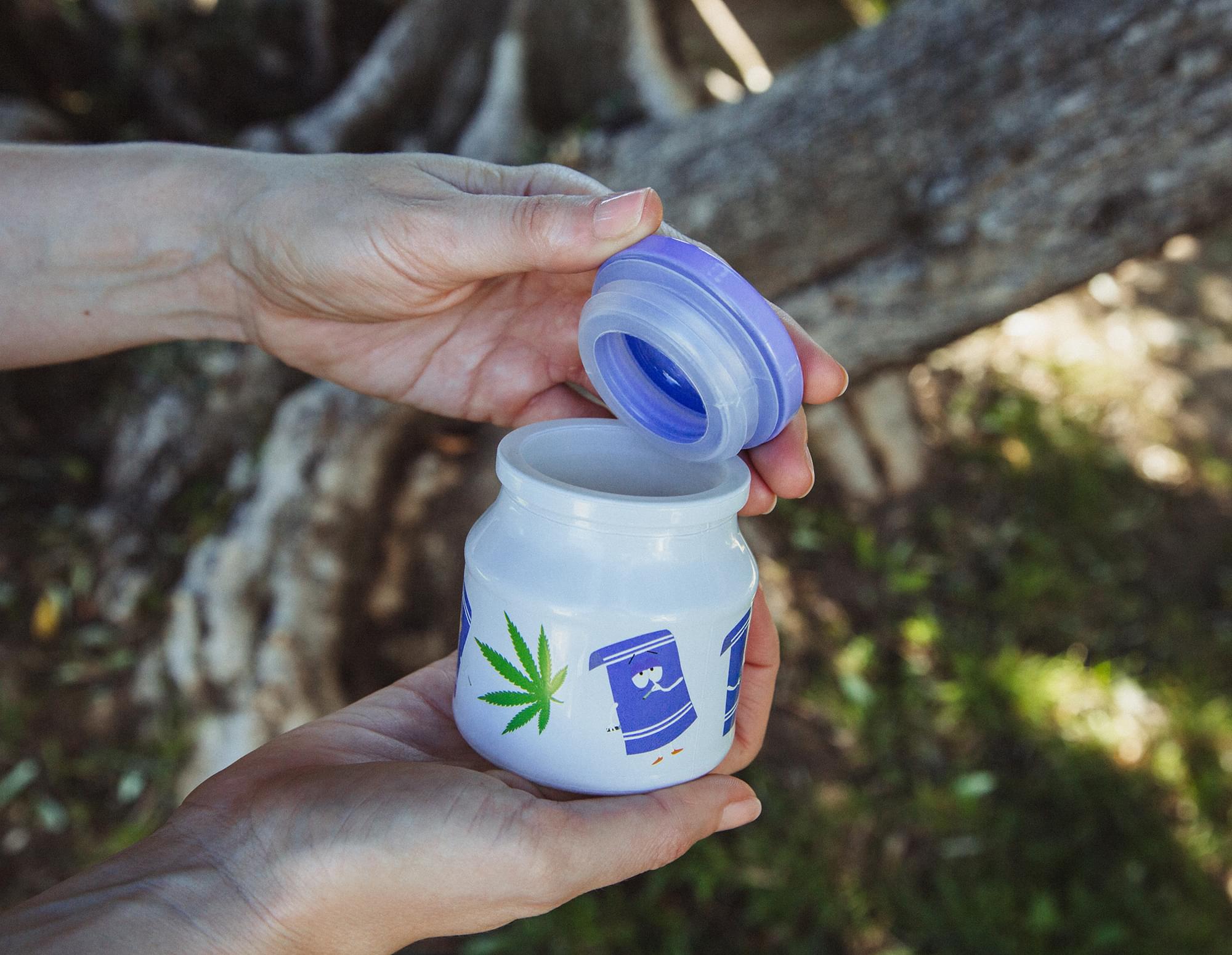 Alt View 3. Silver Buffalo - South Park Towelie Glass Storage Jar With Lid | Holds 5 Ounces - Blue.