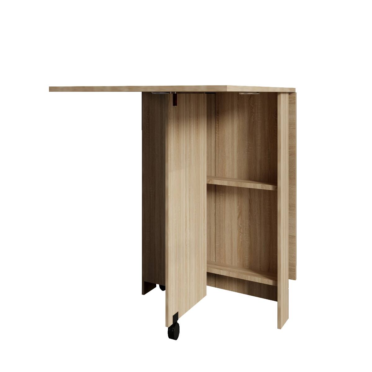 Alt View 1. Loheer - Loheer Folding Dining Table, Drop Leaf Design, Seats Six, Pear Wood Finish - Wood.