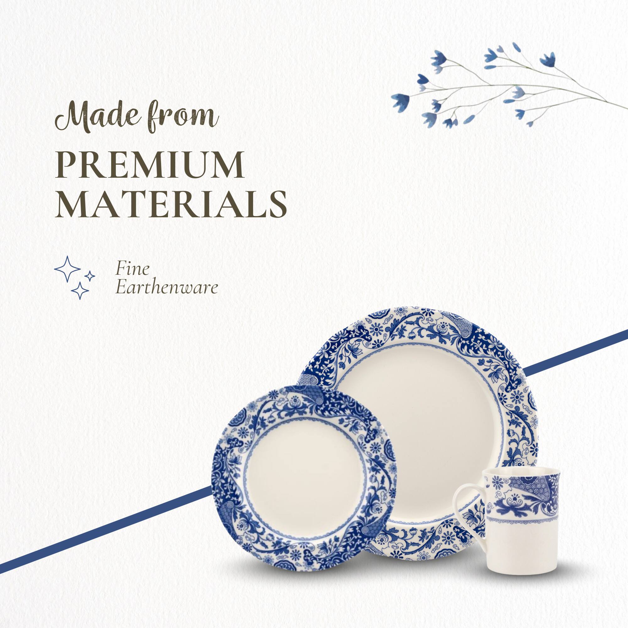 Made from PREMIUM MATERIALS  
Fine Earthenware