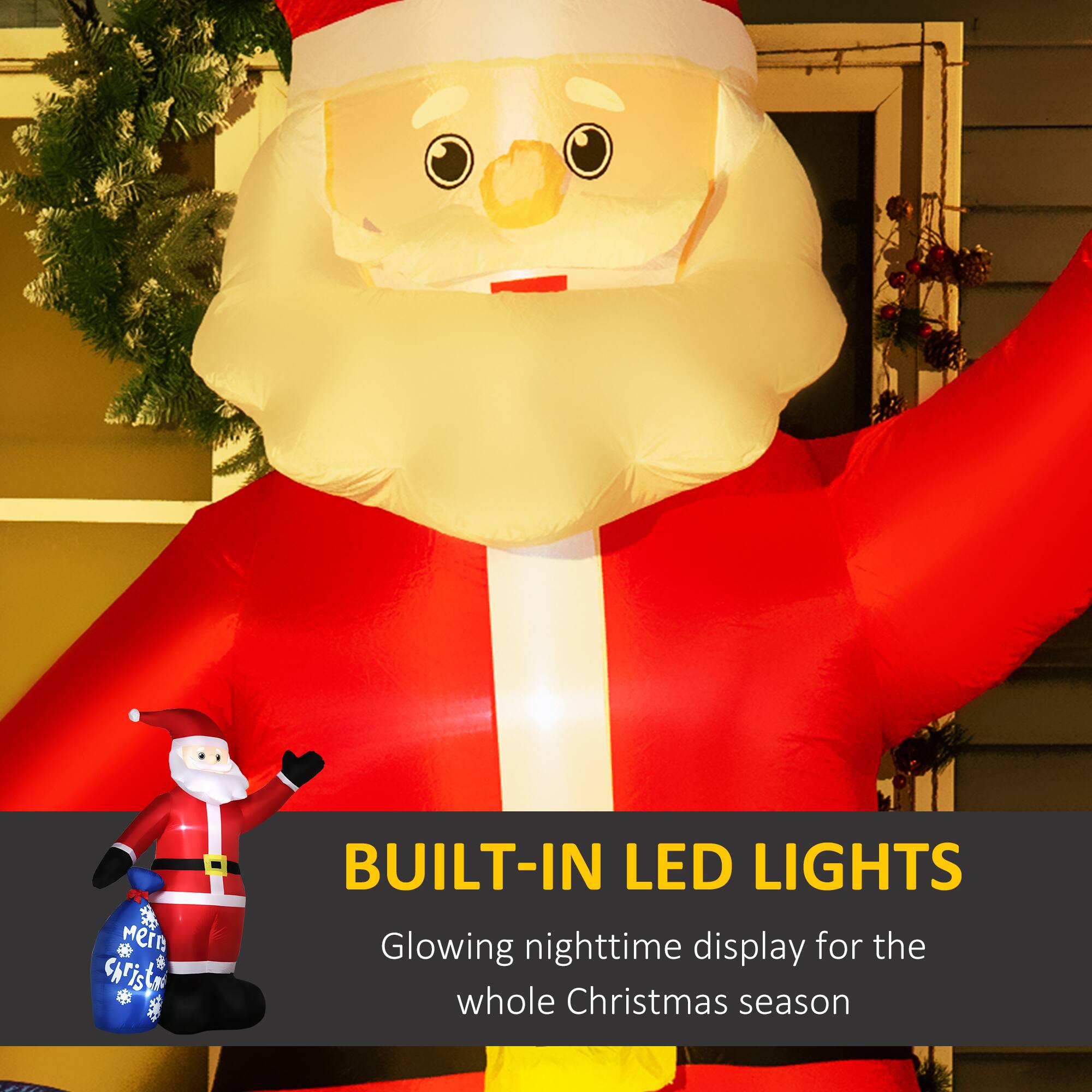 BUILT-IN LED LIGHTS  
Glowing nighttime display for the whole Christmas season