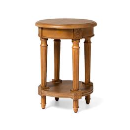 Maven Lane - Pullman Traditional Round Wooden Side Table, Finish - Antiqued Natural