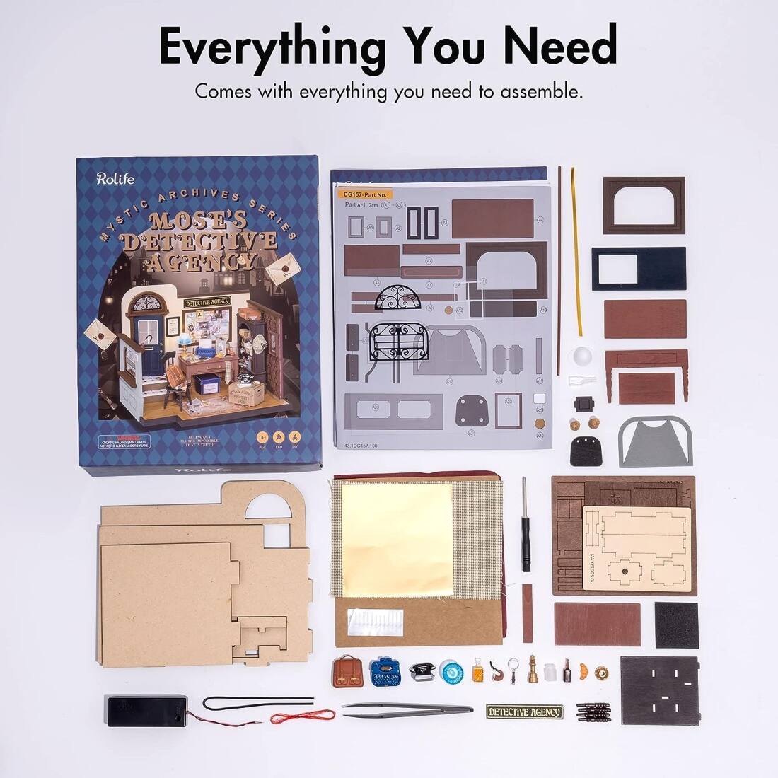 Left. 3D Puzzle - DIY 3D House Puzzle - Mose's Detective Agency 159pcs.