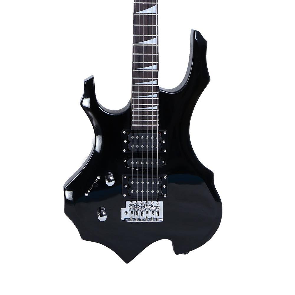 Alt View 4. Winado - Electric Guitar Buring Flame Design HSH Pickup for Beginner LEFT Hand Cable, Strap, Bag,Tremolo Arm, Plectrum.