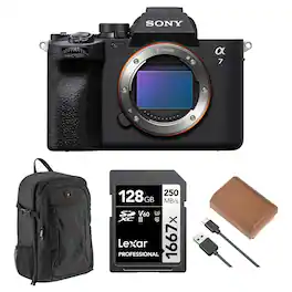 Bundle - Sony - Alpha a7 IV Full Frame Mirrorless Interchangeable Lens Digital 4K Camera, Black - with 128GB SD Memory Card,