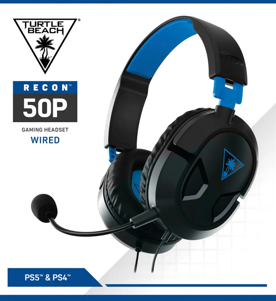 Alt View 18. Turtle Beach - Recon 50P Wired Gaming Headset for PlayStation, PS5, PS4, Xbox Series X | S, Xbox One, Nintendo Switch, Mobile & PC - Black/Blue.