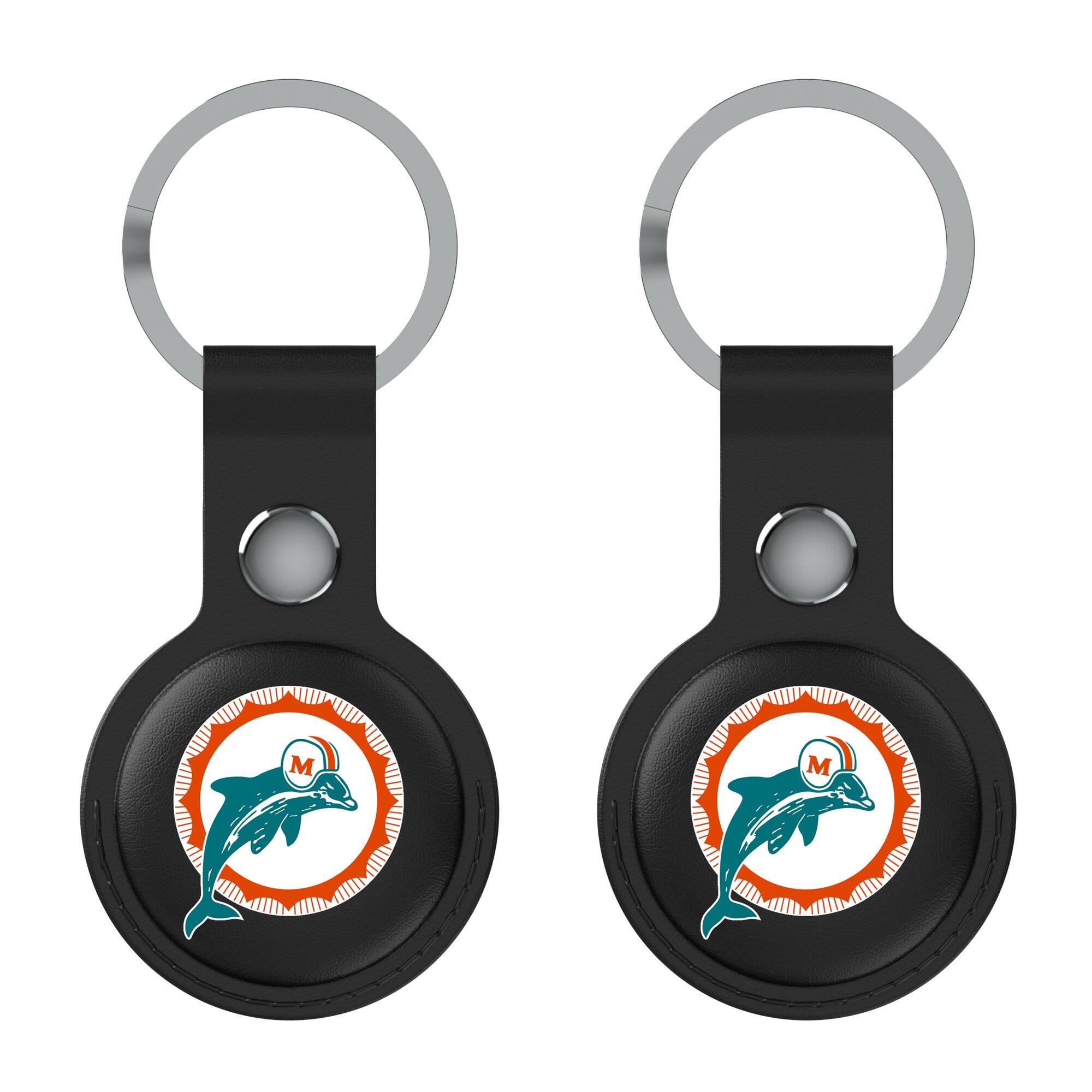 Keyscaper - Miami Dolphins Two-Pack AirTag Holders - No Size - Black