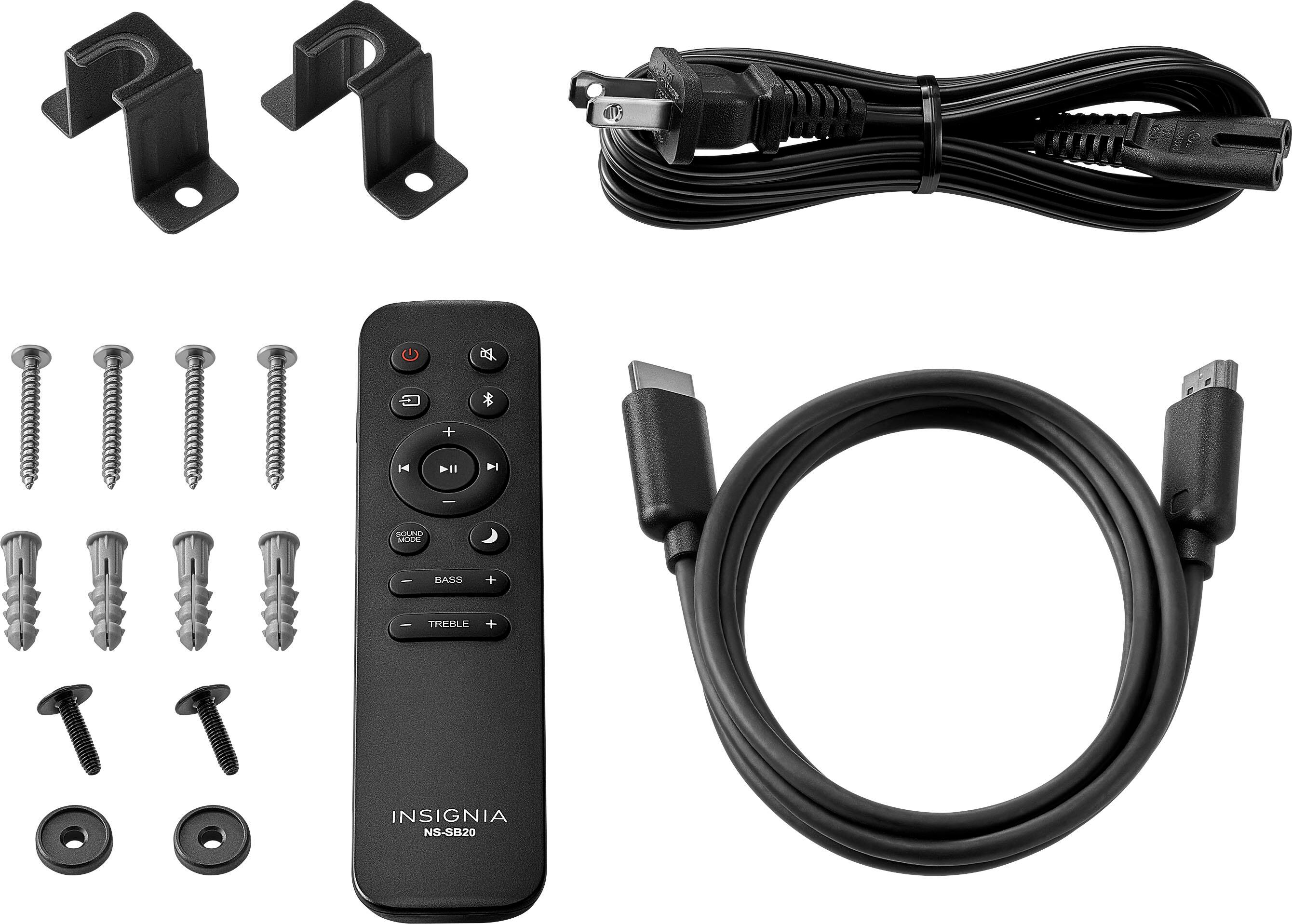 INSIGNIA NS-SB20, TREBLE, BASS, +, -, I, T, T, O, H, 11, I, MANO, adda, HAKK