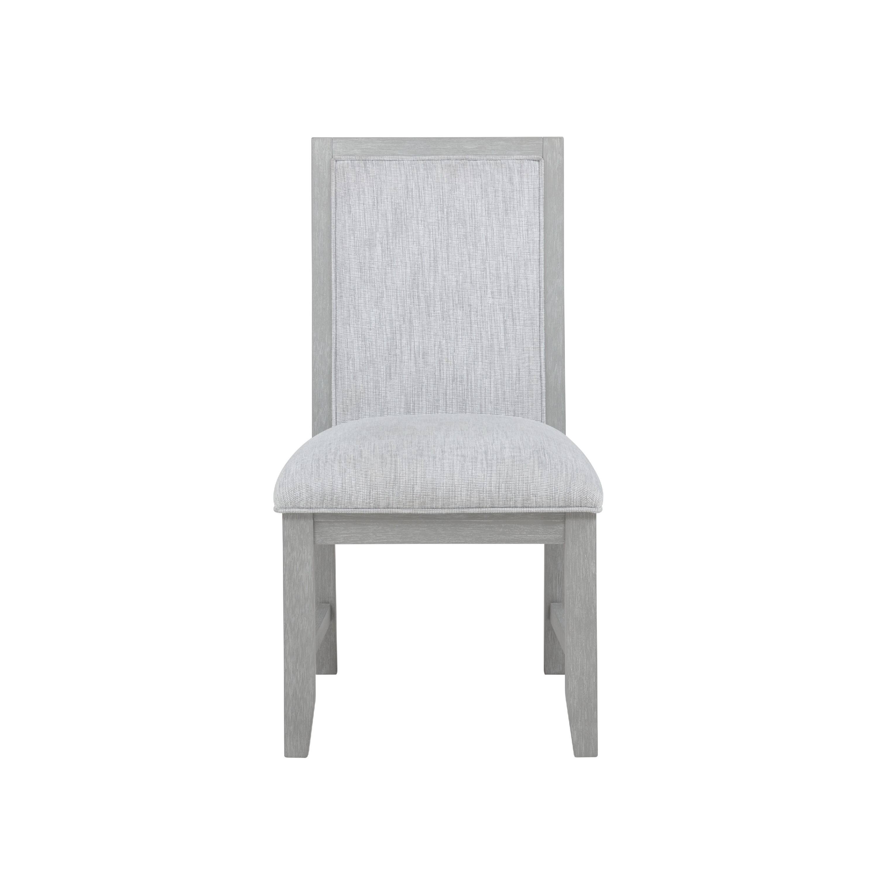 Angle. Manhattan Lane - Ion Dining Side Chair Set of 2, Mist Gray Polyester & Solid Rubberwood - Gray.
