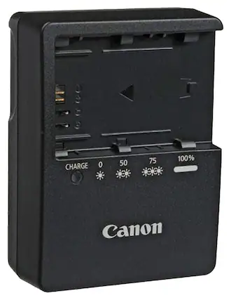Front. Canon - LC-E6 Battery Charger - Black.