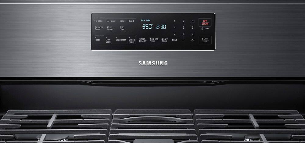 Alt View 15. Samsung - 5.8 Cu. Ft. Self-Cleaning Freestanding Fingerprint Resistant Gas Convection Range.