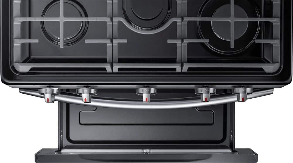 Alt View 16. Samsung - 5.8 Cu. Ft. Self-Cleaning Freestanding Fingerprint Resistant Gas Convection Range.