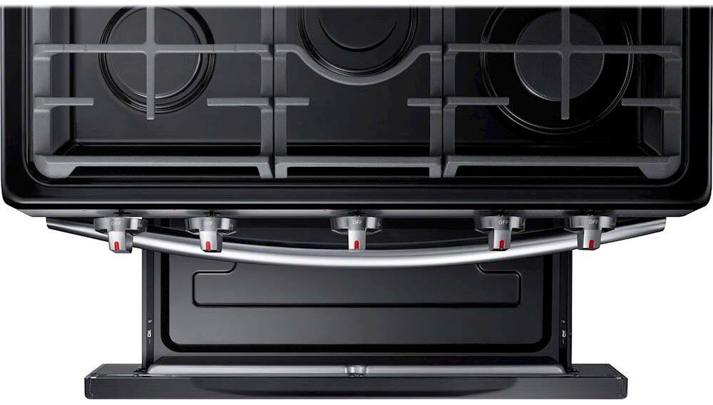 Alt View 18. Samsung - 5.8 Cu. Ft. Self-Cleaning Freestanding Fingerprint Resistant Gas Convection Range.