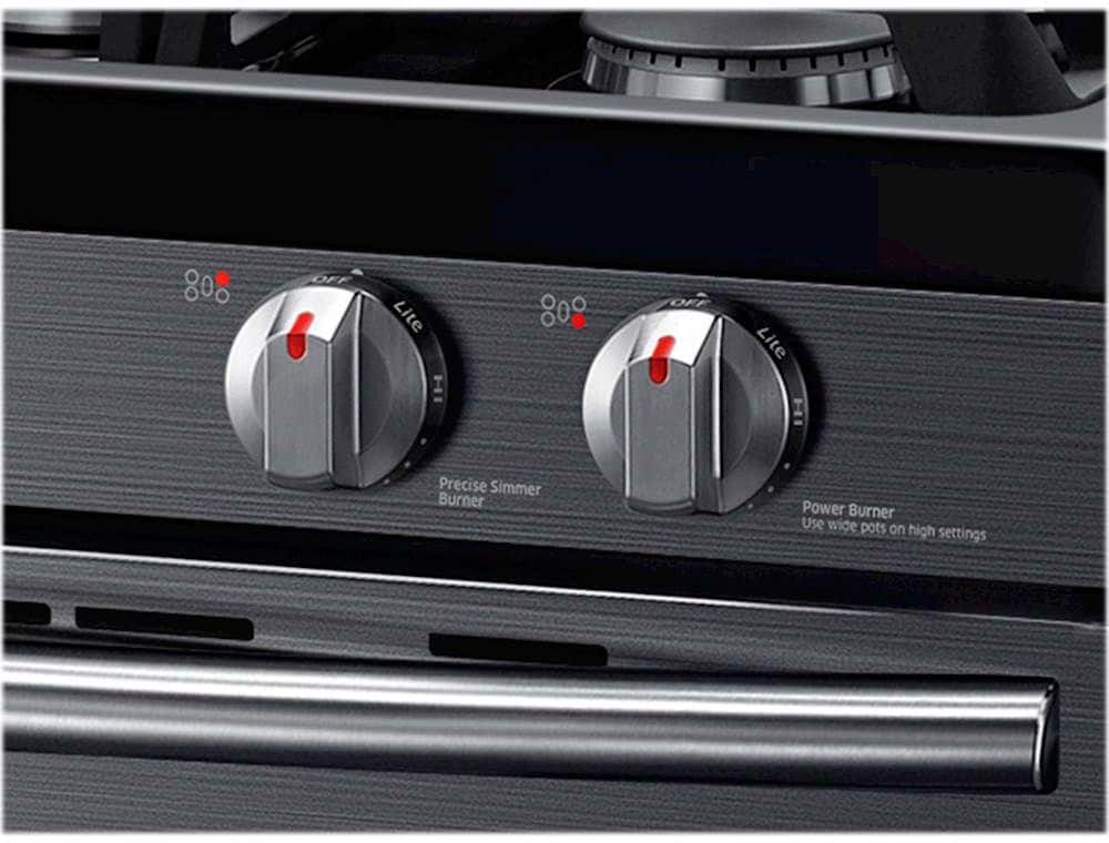 Alt View 20. Samsung - 5.8 Cu. Ft. Self-Cleaning Freestanding Fingerprint Resistant Gas Convection Range.