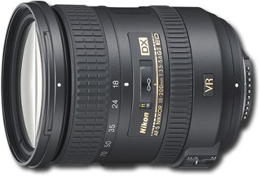 Nikon - AF-S DX NIKKOR 18-200mm f/3.5-5.6G ED VR II Standard Zoom Lens - Black - Front_Zoom