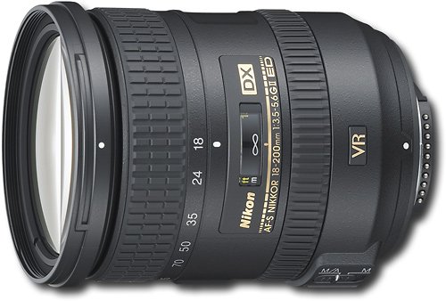 Front Zoom. Nikon - AF-S DX NIKKOR 18-200mm f/3.5-5.6G ED VR II Standard Zoom Lens - Black.
