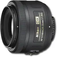 Nikon - AF-S DX NIKKOR 35mm f/1.8G Standard Lens - Black - Front_Zoom