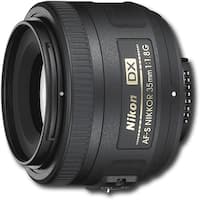 Nikon - AF-S DX NIKKOR 35mm f/1.8G Standard Lens - Black - Front_Standard