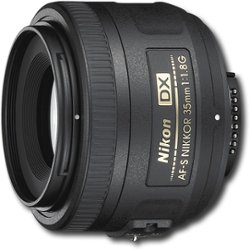 Nikon - AF-S DX NIKKOR 35mm f/1.8G Standard Lens - Black - Front_Zoom