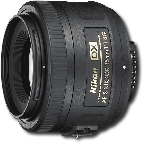 Front Zoom. Nikon - AF-S DX NIKKOR 35mm f/1.8G Standard Lens - Black.