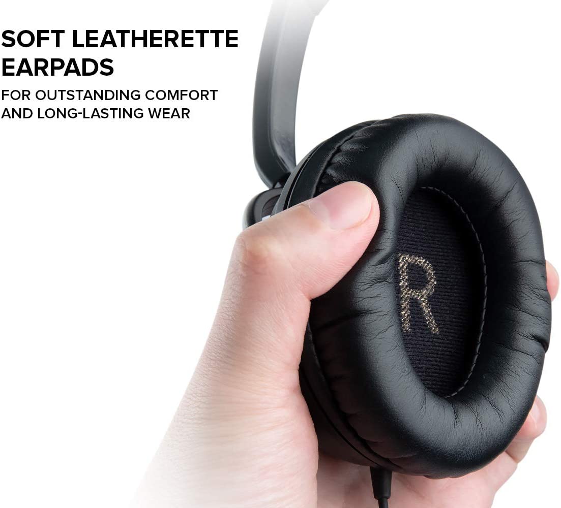 SOFT LEATHERETTE EARPADS  
FOR OUTSTANDING COMFORT AND LONG-LASTING WEAR