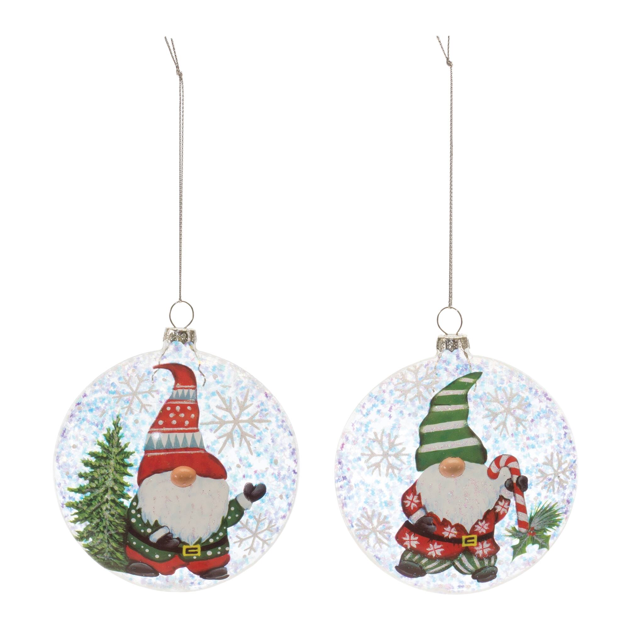 Angle. BreeBe - Gnome Ball Ornament (Set of 12) - Red, Whitegreen.