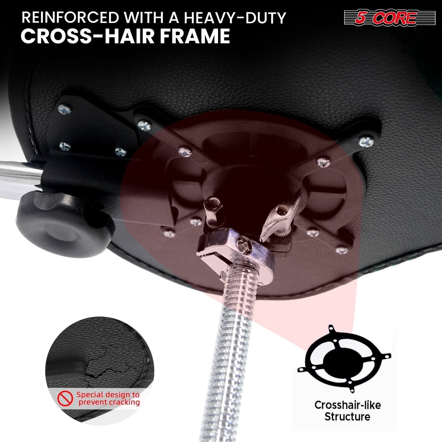 REINFORCED WITH A HEAVY-DUTY CROSS-HAIR FRAME

5 CORE

Special design to prevent cracking

Crosshair-like Structure