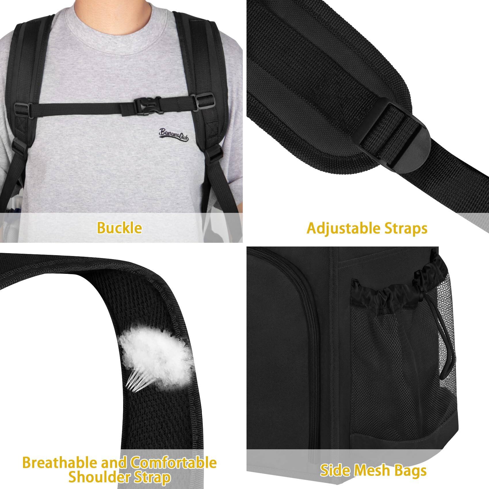 Buckle Adjustable Straps  
Breathable and Comfortable Shoulder Strap  
Side Mesh Bags