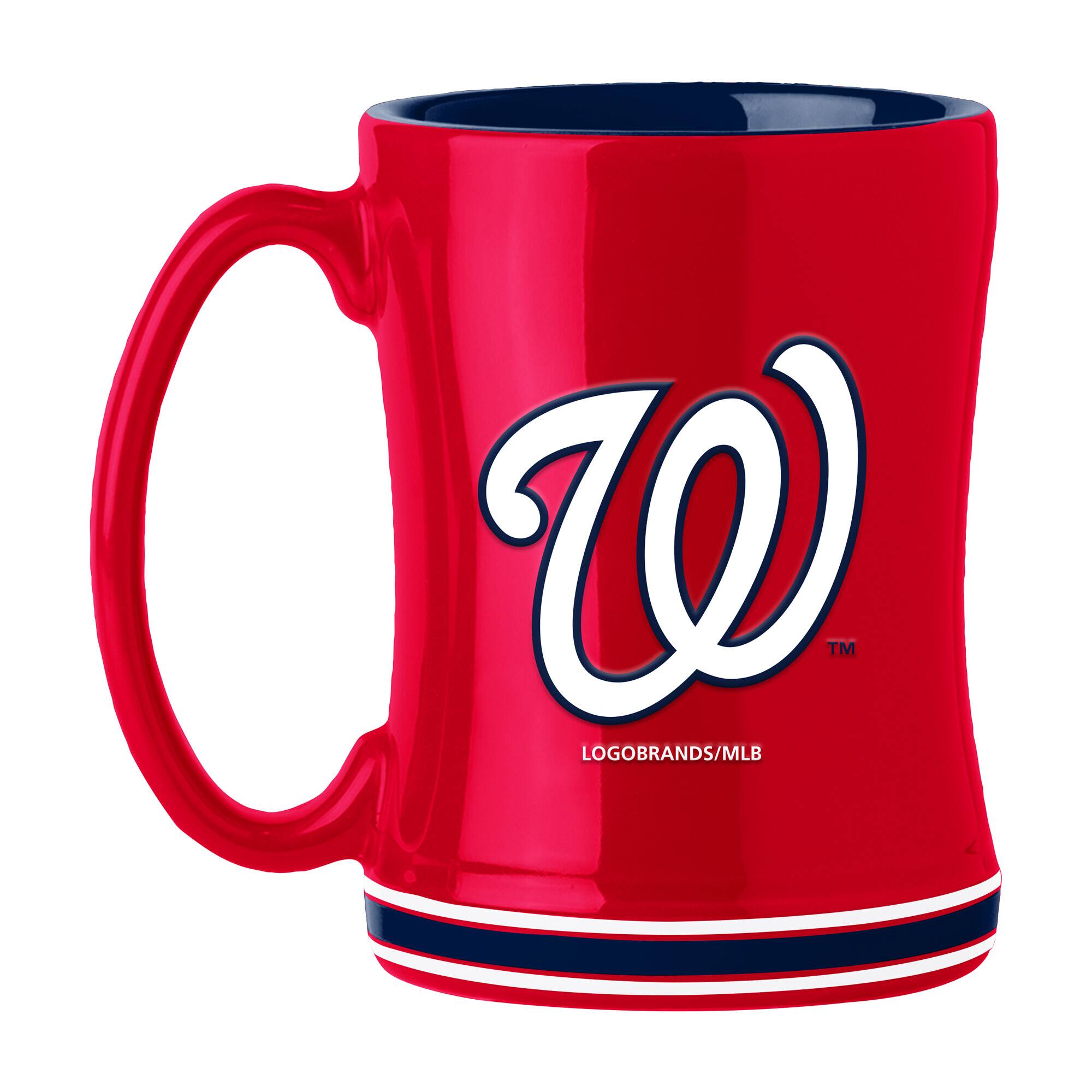 Logo Brands - Washington Nationals 14oz. Relief Mug - Multicolor