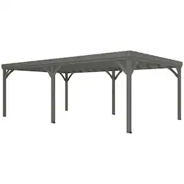 Outsunny - x 20' Outdoor Wooden Pergola, Grape Vine Gazebo with Concrete Anchors for Garden, Patio, Backyard - Gray
