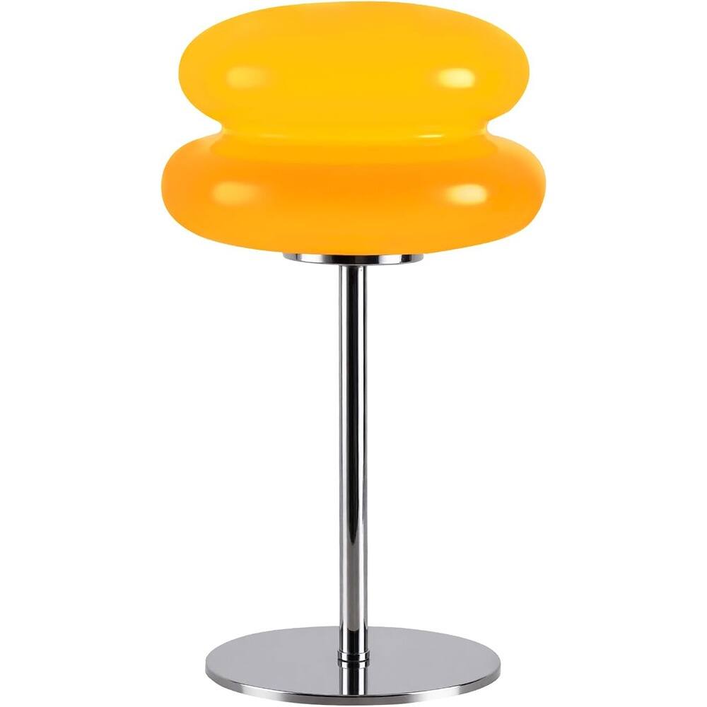 Angle. RTMB - Orange Mushroom Table Lamp, Dimmable Bedside Light, Retro Modern Design.