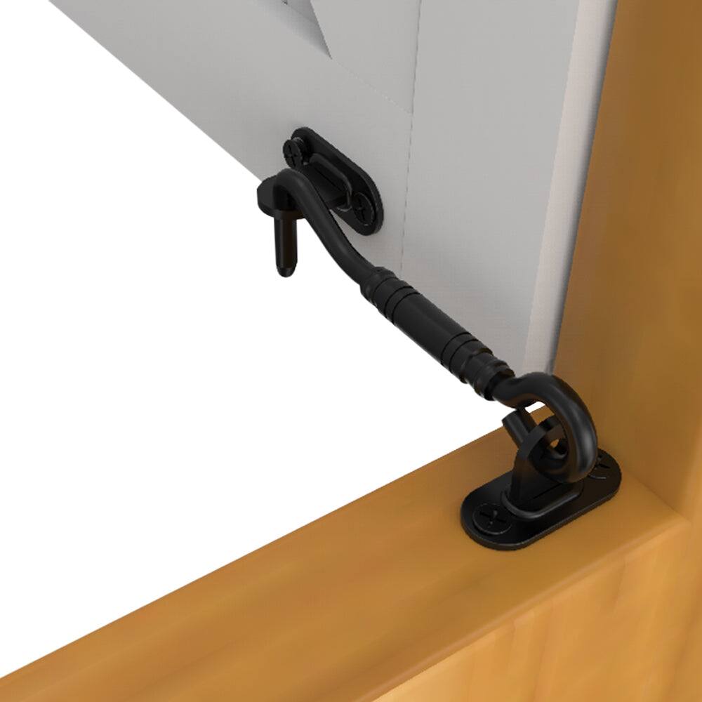 Alt View 6. Boyel Living - 4 in. Black Steel Sliding Barn Door Hook Lock Latch - Black.