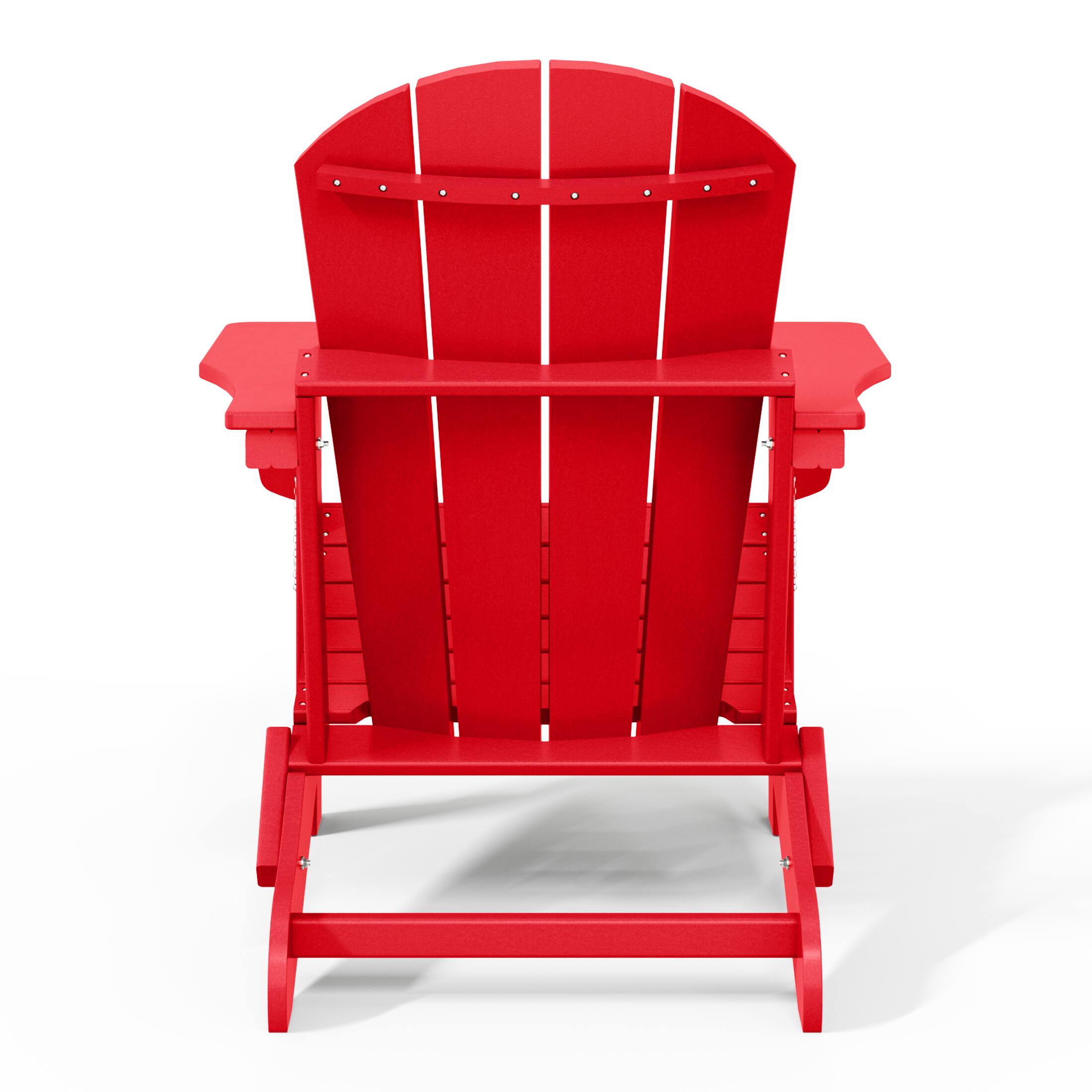 Alt View 2. WestinTrends - WestinTrends Malibu Outdoor HDPE Folding Poly Adirondack Chairs (Set of 4) - Red.