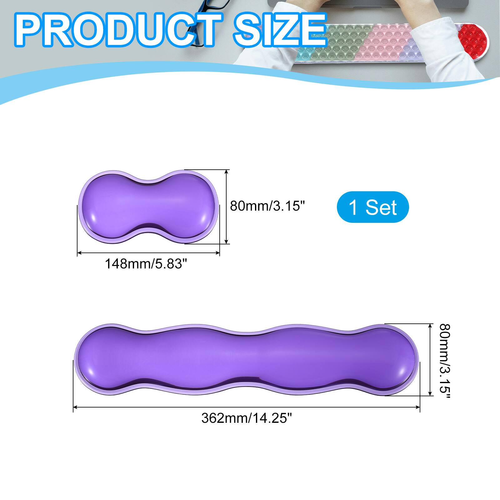 PRODUCT SIZE

80mm/3.15"  
1 Set  
148mm/5.83"  
362mm/14.25"  
80mm/3.15"