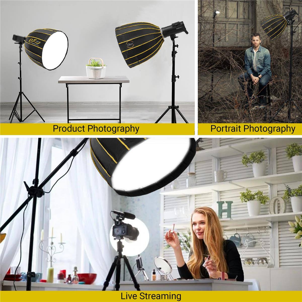 Product Photography  
Portrait Photography  
Live Streaming