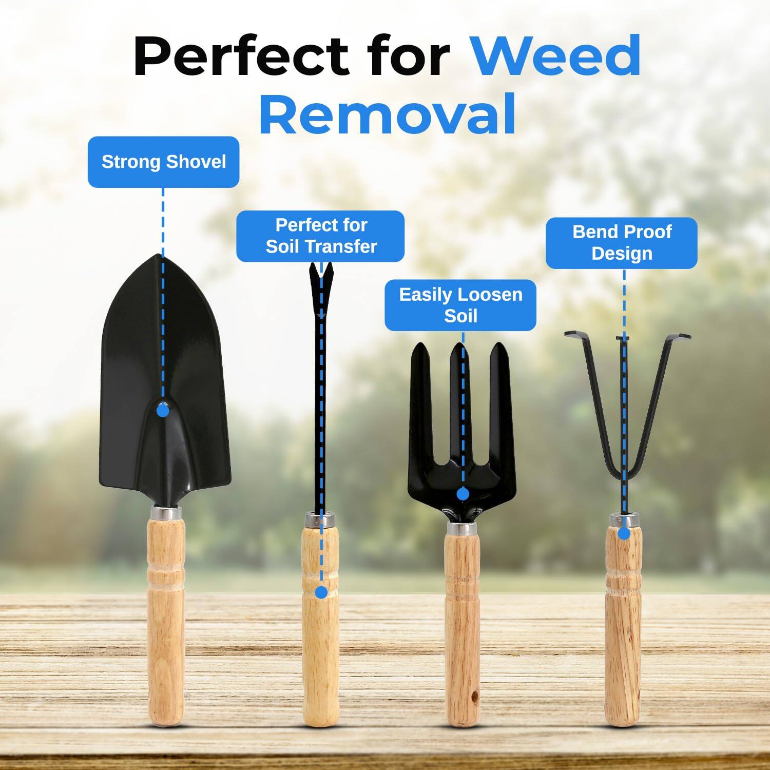 Perfect for Weed Removal  
- Strong Shovel  
- Perfect for Soil Transfer  
- Easily Loosen Soil  
- Bend Proof Design