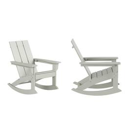 WestinTrends - Ashore Outdoor Patio Modern Adirondack Rocking Chair (Set of 2) - Sand