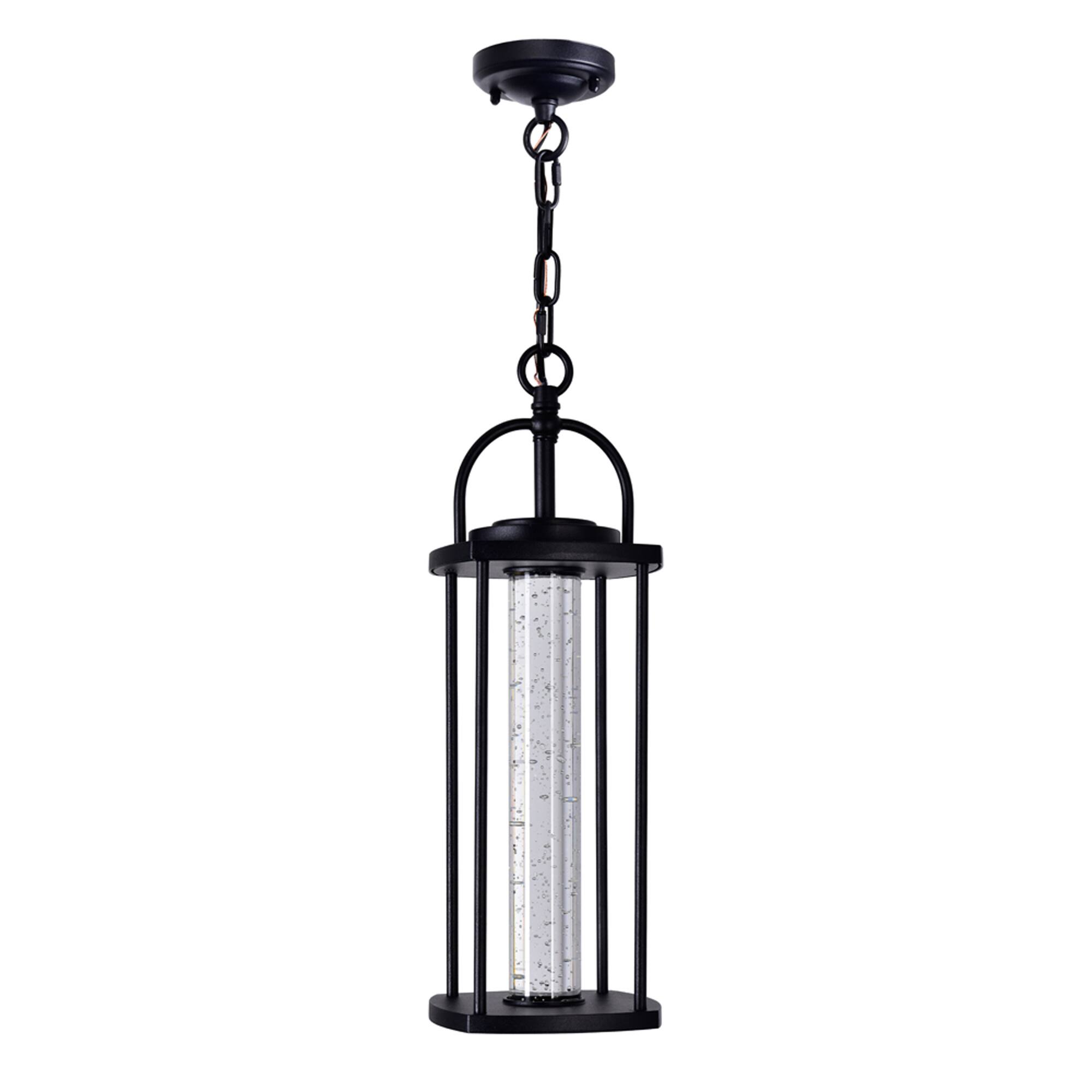 Alt View 3. CWI Lighting - Greenwood LED Outdoor Black Pendant - Black.