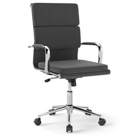 Kadyn - Ergonomic Office Desk Chair - Rocking Backrest, Height-Adjustable Padded Seat - Gray
