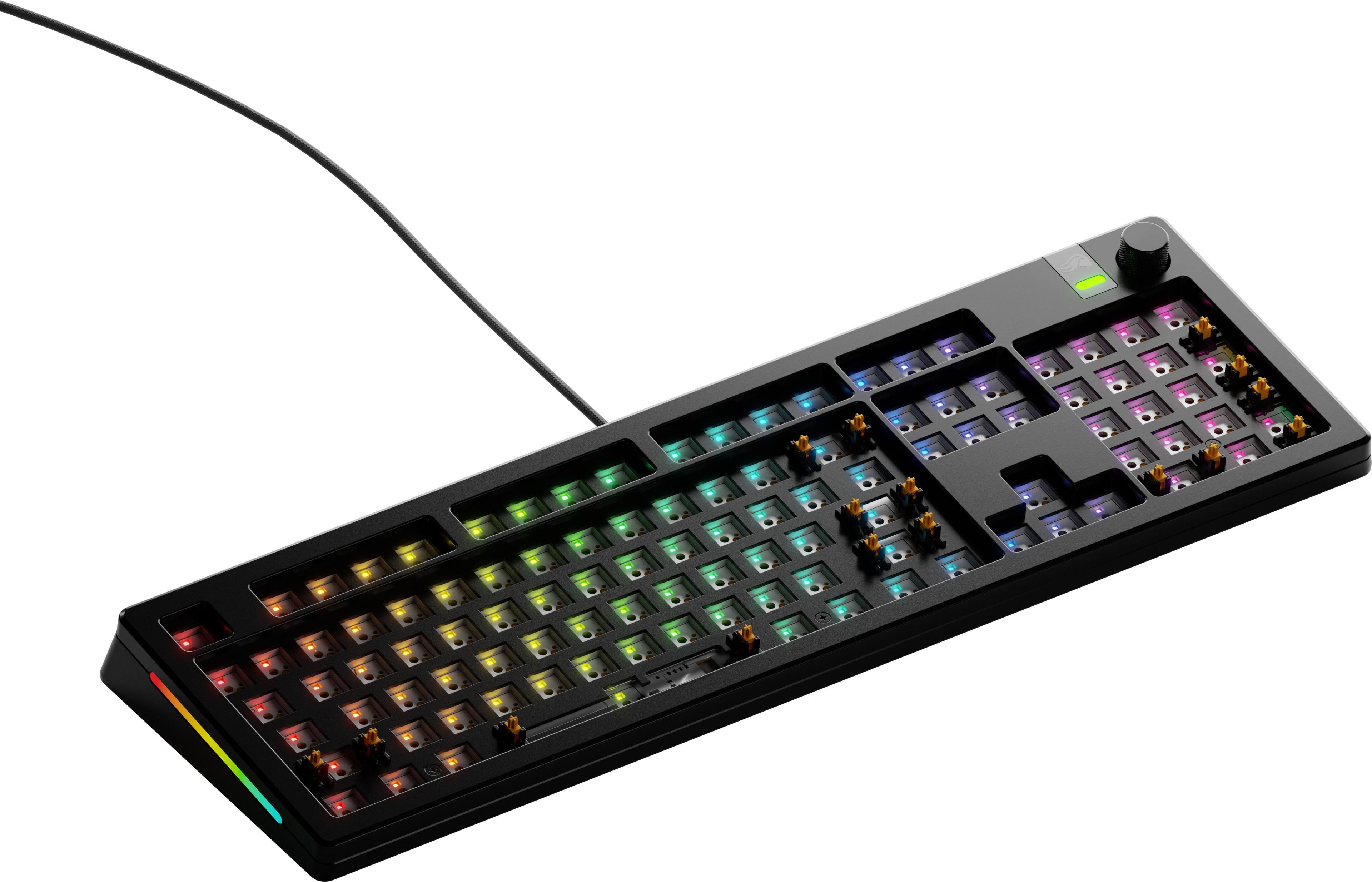 Angle. Glorious - GMMK 3 100% Barebones Wired Mechanical Gaming Keyboard with Modular Gasket System - Black.