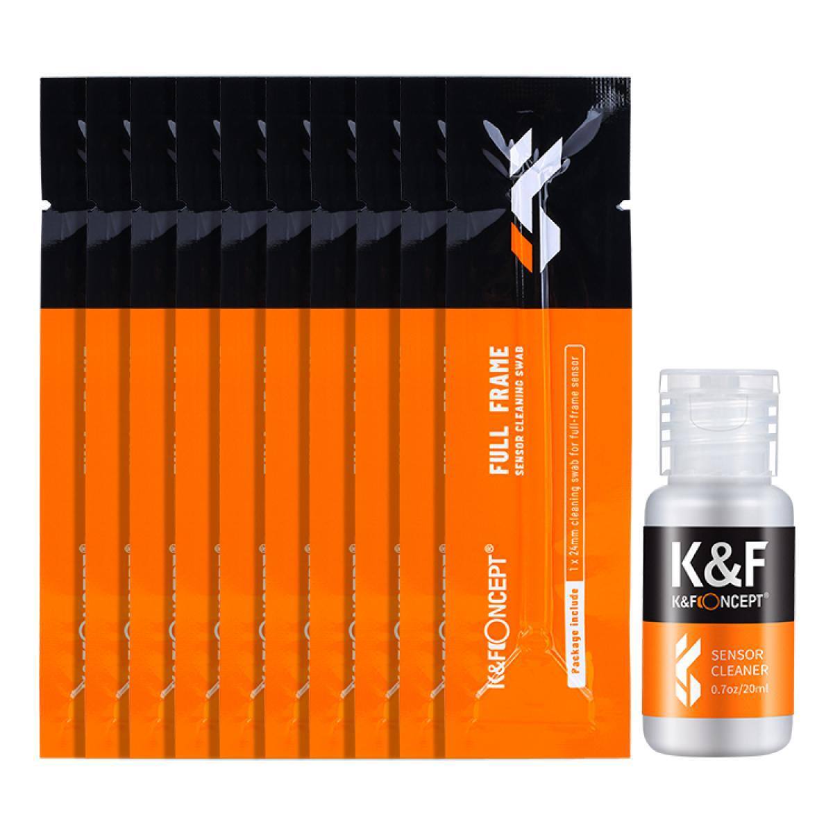 SWAB FRAME CLEANING FULL SENSOR  
K&F CONCEPT sensor full-frame for CEMS cleaning  
24mm 1x include  
Package K&F  
K&F CONCEPT SENSOR CLEANER  
0.7oz/20ml