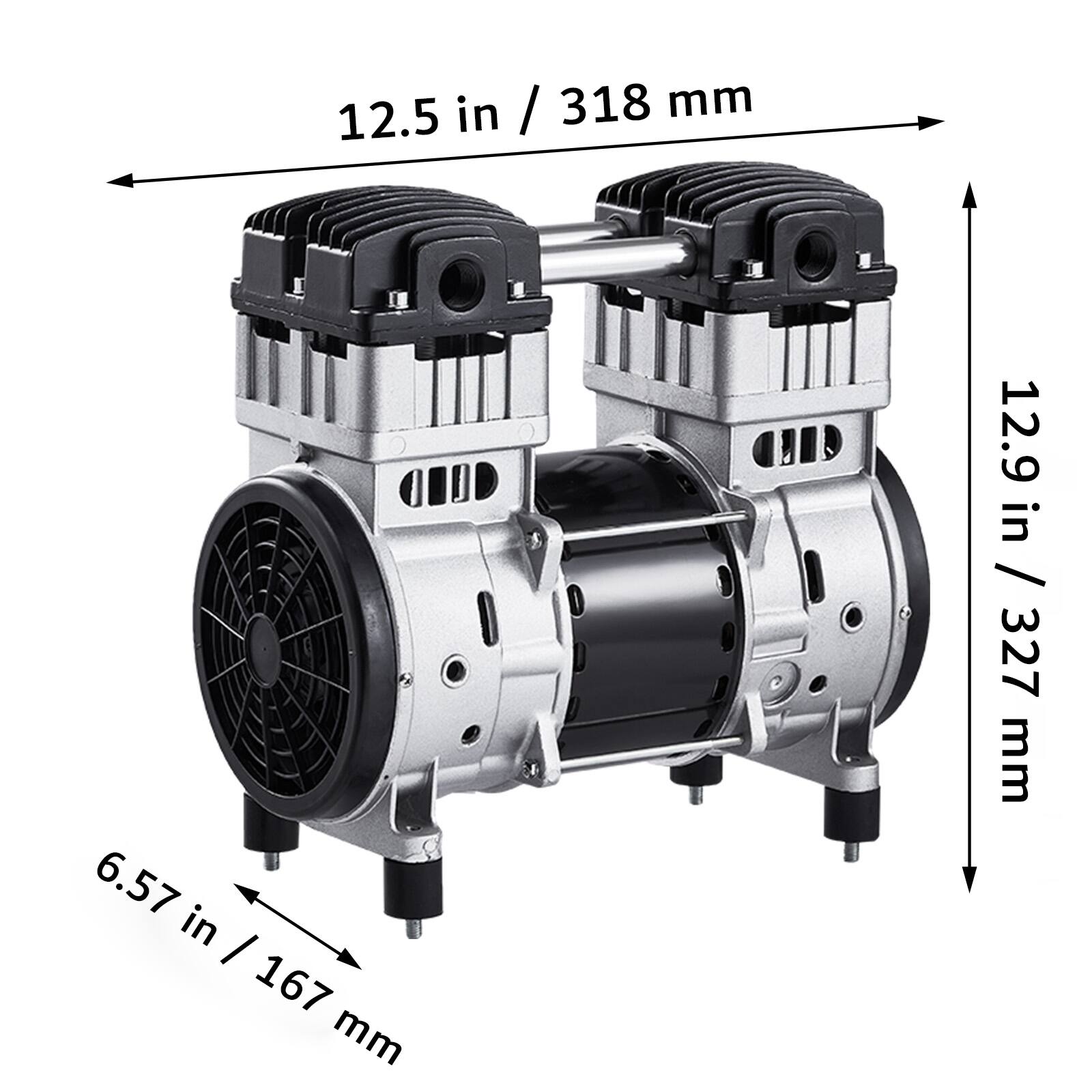 12.5 in / 318 mm  
6.57 in / 167 mm  
12.9 in / 327 mm