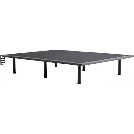 Front. MALOU - MALOU Thin Deck Upholstered Platform Bed Frame - King - Gray.